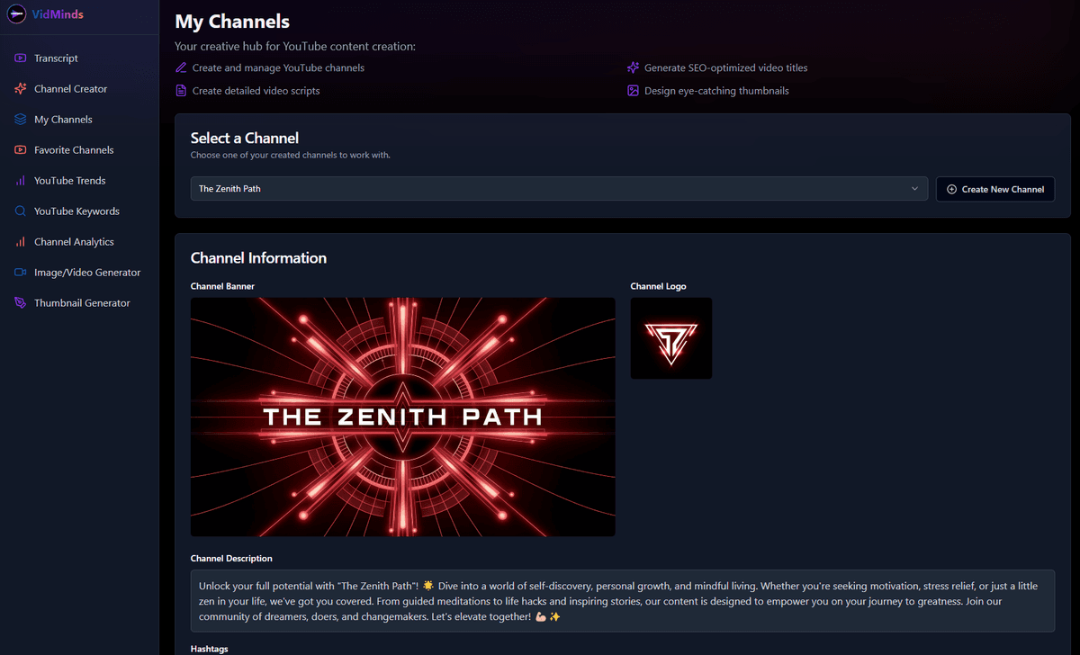 VidMinds Dashboard